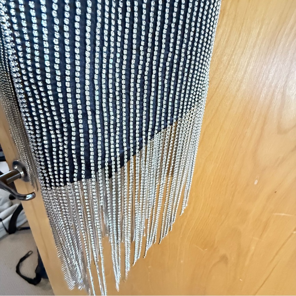 Retrofete Elegant Black and Silver Fringe Dress - Picture 14 of 16